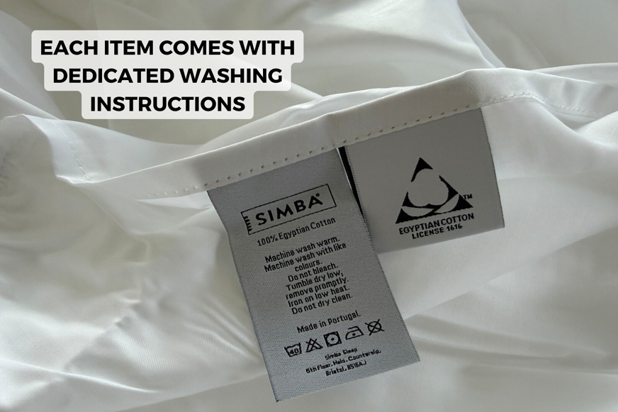 simba bedding washing instructions